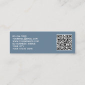 Carte De Visite Mini Logo simple et code QR Dusty Blue Grey (Dos)