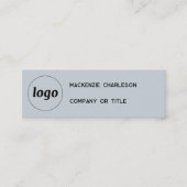 Carte De Visite Mini Logo simple et code QR Dusty Powder Blue (Devant)