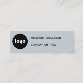 Carte De Visite Mini Logo simple et code QR Dusty Powder Blue (Devant)