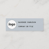 Carte De Visite Mini Logo simple et code QR Dusty Powder Blue (Devant)