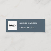 Carte De Visite Mini Logo Simple et Code QR Gris Charbon (Devant)