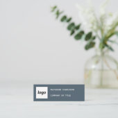 Carte De Visite Mini Logo Simple et Code QR Gris Charbon (Debout devant)