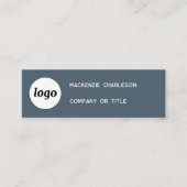 Carte De Visite Mini Logo Simple et Code QR Gris Charbon (Devant)