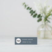 Carte De Visite Mini Logo Simple et Code QR Gris Charbon (Debout devant)