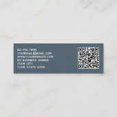 Carte De Visite Mini Logo Simple et Code QR Gris Charbon (Dos)