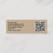 Carte De Visite Mini Logo Simple et Code QR Kraft (Dos)