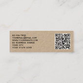 Carte De Visite Mini Logo simple et code QR Kraft (Dos)