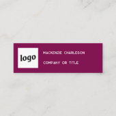 Carte De Visite Mini Logo simple et code QR Magenta Cherry Pink (Devant)