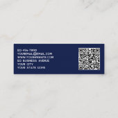Carte De Visite Mini Logo simple et code QR Navy Blue (Dos)