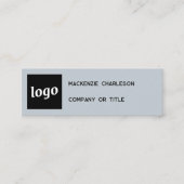 Carte De Visite Mini Logo simple et code QR Poudre bleu (Devant)