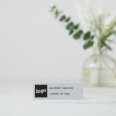 Carte De Visite Mini Logo simple et code QR Poudre bleu (Debout devant)