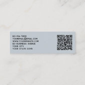 Carte De Visite Mini Logo simple et code QR Poudre bleu (Dos)