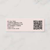 Carte De Visite Mini Logo simple et code QR rose pâle (Dos)