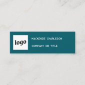 Carte De Visite Mini Logo simple et code QR Vert Turquoise (Devant)
