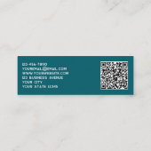 Carte De Visite Mini Logo simple et code QR Vert Turquoise (Dos)