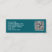 Carte De Visite Mini Logo simple et code QR Vert Turquoise (Dos)