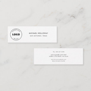 Carte De Visite Mini Logo Simple Minimaliste Noir Blanc Simple