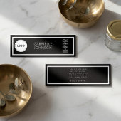 Carte De Visite Mini Logo Simple Moderne Noir Blanc Coiffeur