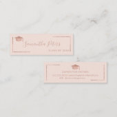 Carte De Visite Mini L'or rose de nom d'obtention du diplôme élégant (Devant / Derrière)