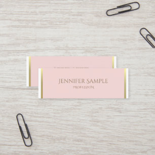 Carte De Visite Mini L'or rougissent professionnel simple Luxe blanc
