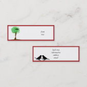 Carte De Visite Mini Lovebirds in Tree of Hearts - Amour d'été (Devant / Derrière)