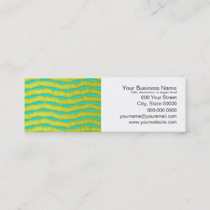 Carte De Visite Mini Lueur néon jaune et motif amusant turquoise vif