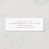 Carte De Visite Mini Lumière rose vif moderne photo minimale (Dos)