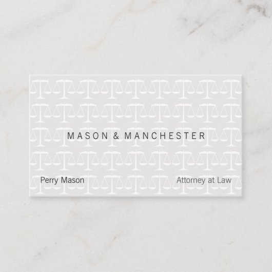 Carte De Visite Mini-lumière "Style filigrane" échelles de justice (Devant)