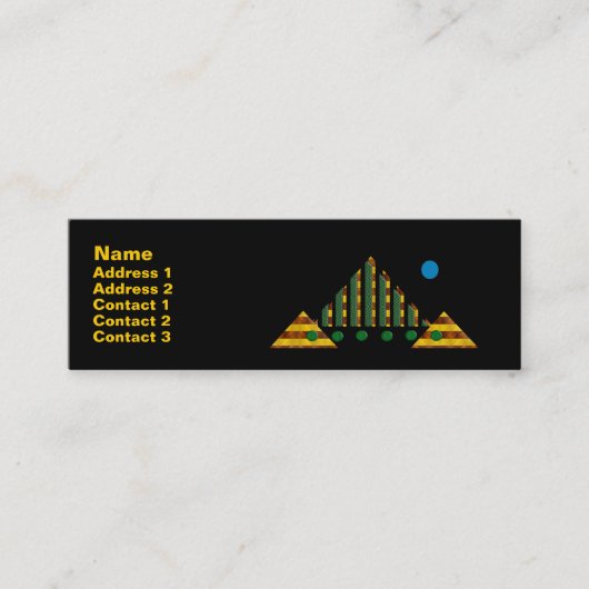 Carte De Visite Mini Lune Bleue Sur Pyramides (Devant)