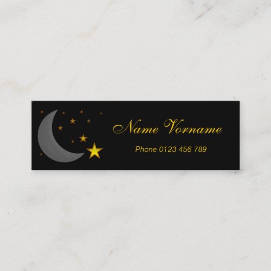 Carte De Visite Mini Lune et étoiles (Devant)