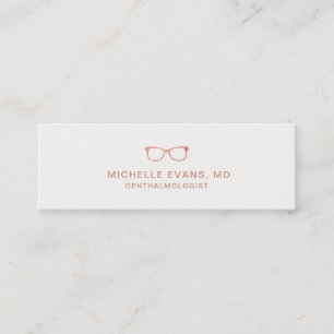 Carte De Visite Mini Lunettes de vue d'ophtalmologiste rose Gold