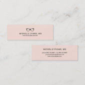 Carte De Visite Mini Lunettes de vue Logo Blush Pink Ophtalmologiste (Devant / Derrière)