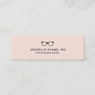 Carte De Visite Mini Lunettes de vue Logo Blush Pink Ophtalmologiste