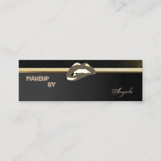 Carte De Visite Mini Luxe Chic Professionnel Moderne - Lèvres (Devant)