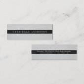 Carte De Visite Mini Luxe Cuir blanc et noir (Devant / Derrière)