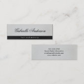 Carte De Visite Mini Luxe Cuir blanc et noir (Devant / Derrière)