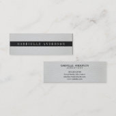 Carte De Visite Mini Luxe Cuir blanc et noir (Devant / Derrière)