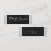 Carte De Visite Mini Luxe Cuir blanc et noir (Devant / Derrière)