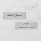 Carte De Visite Mini Luxe Cuir Blanc Simple (Devant / Derrière)