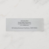 Carte De Visite Mini Luxe Cuir Blanc Simple (Dos)