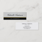 Carte De Visite Mini Luxe Cuir Blanc Simple (Devant / Derrière)