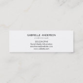 Carte De Visite Mini Luxe Cuir Blanc Simple (Dos)