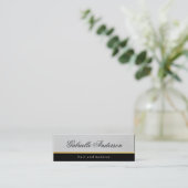 Carte De Visite Mini Luxe Cuir Blanc Simple (Debout devant)