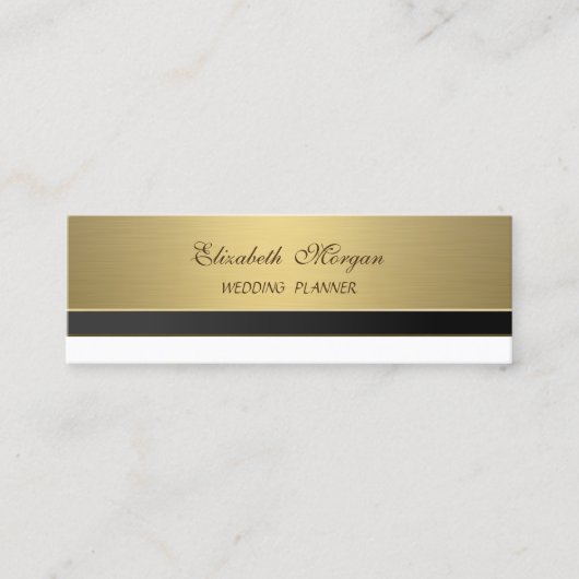 Carte De Visite Mini Luxe Élégant Moderne Doré Professionnel (Devant)