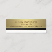 Carte De Visite Mini Luxe Élégant Moderne Doré Professionnel (Dos)
