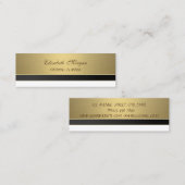 Carte De Visite Mini Luxe Élégant Moderne Doré Professionnel (Devant / Derrière)