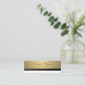 Carte De Visite Mini Luxe Élégant Moderne Doré Professionnel (Debout devant)