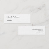 Carte De Visite Mini Luxe Linge de qualité supérieure Noir Blanc Plaine (Devant / Derrière)