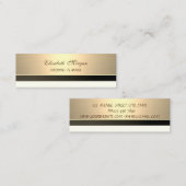 Carte De Visite Mini Luxe Moderne Proffesional Elégant Or (Devant / Derrière)