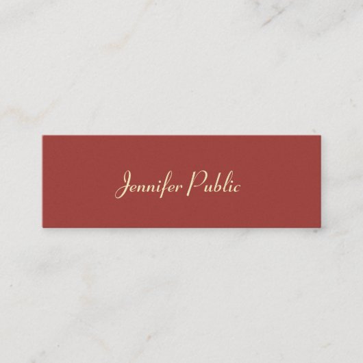 Carte De Visite Mini Luxueuse Modèle moderne élégante Couleurs tendance (Devant)